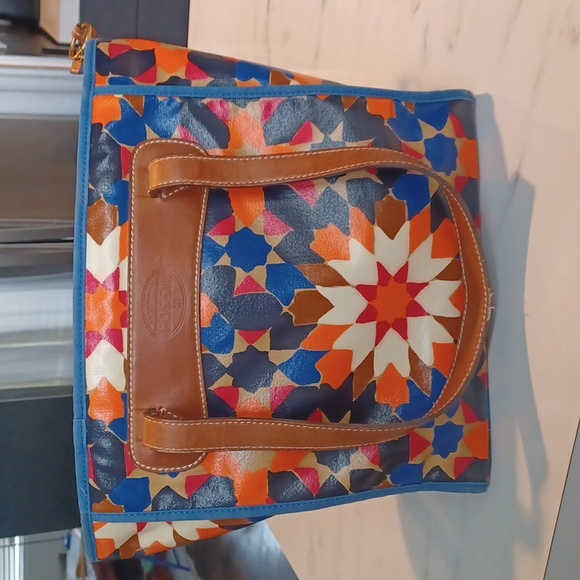 Fossil starburst coated canvas tote - Picture 1 of 14